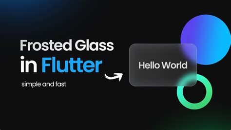 Flutter Frosted Glass Design Tutorial Youtube