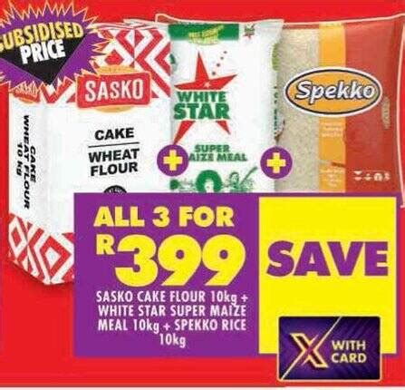 Sasko Cake Flour Kg White Star Super Maize Meal Kg Spekko Rice