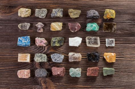 Premium Photo Collection Set Of Minerals And Stones