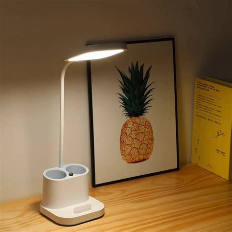 Platinet Desk Lamp Led Pen Holder Bat Mah W White