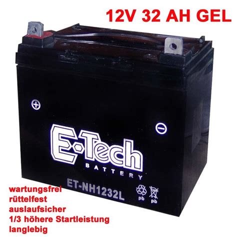 Gel Batterie 12 Volt 30 Ah 32 Ah ET NH1232L SPEZIALWERKSTATT