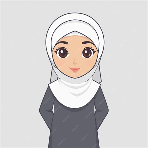 Premium Vector Hijab Girl Cartoon Illustration Vector Design