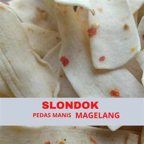 Jual SNACK KHAS MAGELANG Krupuk Slondok Mentah Putih Pedas Manis 1kg