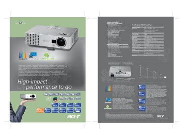 Acer P Datasheet Manualzz