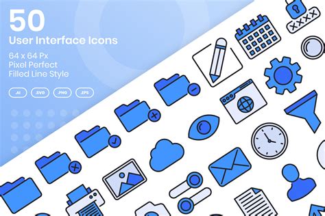 User Interface Icons Filled Line Graphic By Kmgdesignid Creative