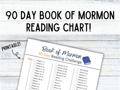 90 Day Book Of Mormon Reading Chart Printable Reading Chart LDS Reading