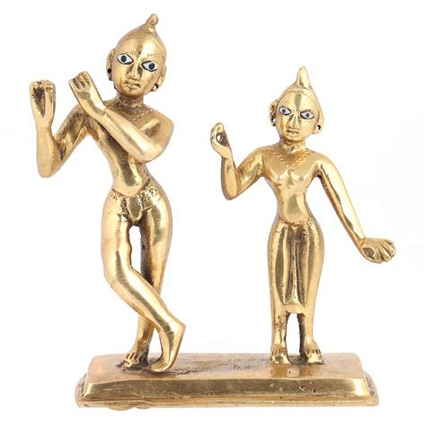 Pure Brass Radha Krishan Statue Murti