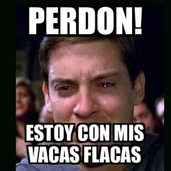 Meme Crying Peter Parker Perdon Estoy Con Mis Vacas Flacas