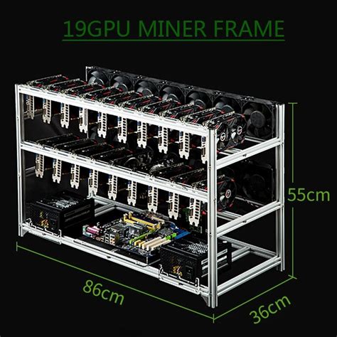 BTC Miner Case Server Rack 19 GPU Aluminum Stackable Mining Rig Open