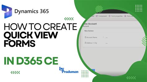 How To Create Quick View Forms In Dynamics 365 CE YouTube