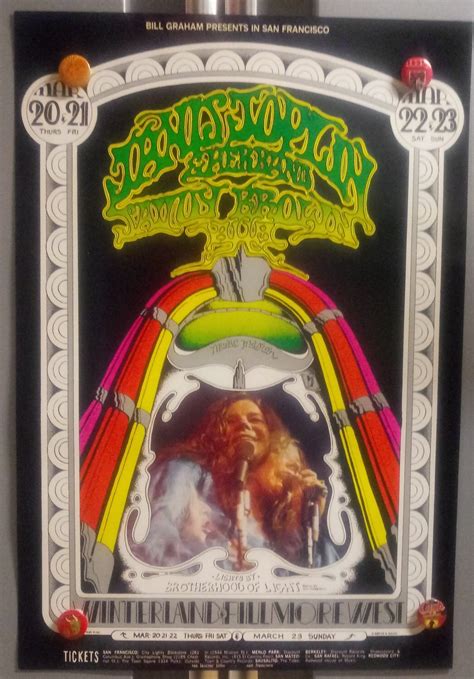 Poster Janis Joplin Savoy Brown Bg Bill Graham Winterland Etsy