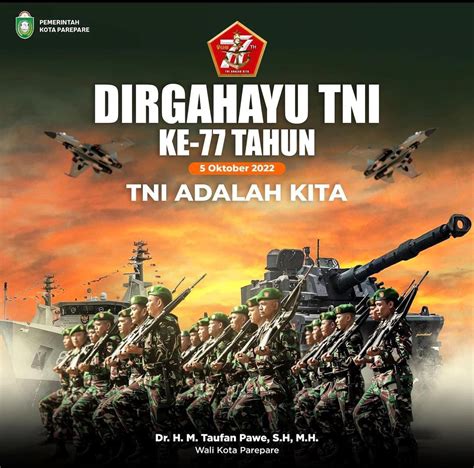 Wali Kota Parepare Ucapkan Dirgahayu Tni Ke 77 Tahun Baca Pesan