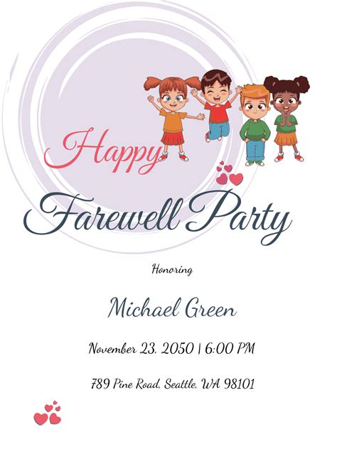 Free Farewell Invitation Card Templates Examples Edit Online