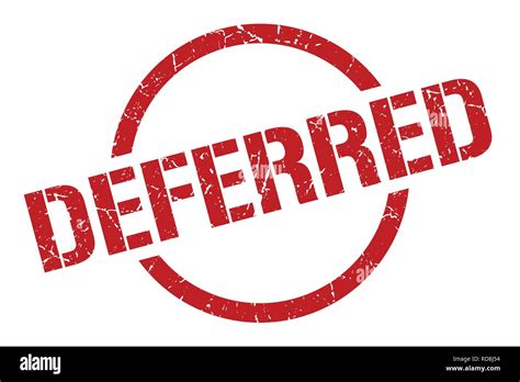 Deferred Red Round Stamp Stock Vector Image Art Alamy