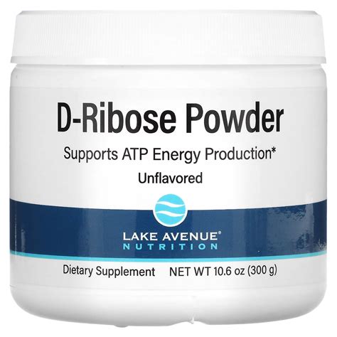 Lake Avenue Nutrition D Ribose Powder Unflavored Oz G