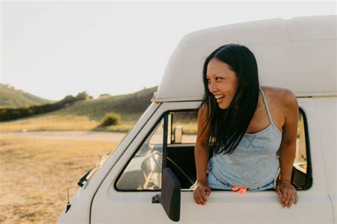 Woman Driving Camper Van Stock Photos Pictures And Royalty Free Images