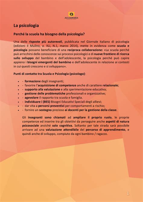 Corso digitale di Coordinatore didattico 15 La psicologia Perché la