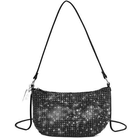 Bolsa Santa Lolla Hobo De Strass Preto Lojas Trend