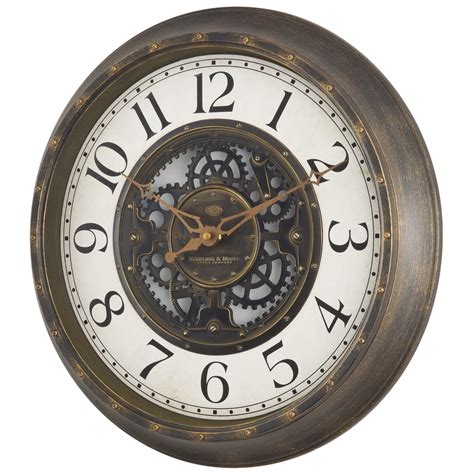 Mainstays Plastic 155″ Industrial Gear Wall Clock In Aged Bronze