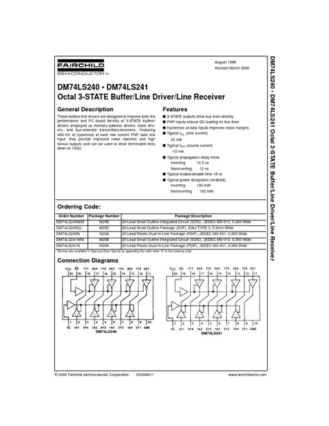 74ls240 Datasheet Low Power Schottky