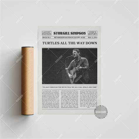 Sturgill Simpson Retro Newspaper Print Turtles All The Way Down Poster