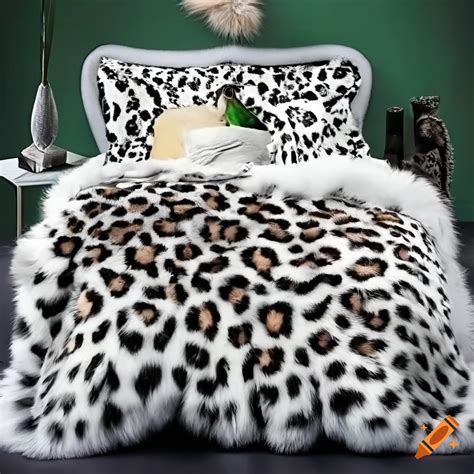 Soft Leopard Print Fox Fur Blanket