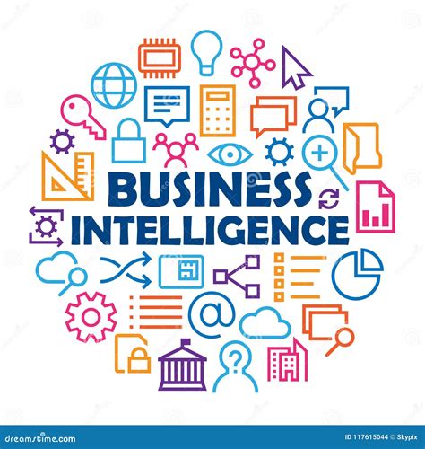 Business Intelligence Concept With Relevant Icons Stock Vector