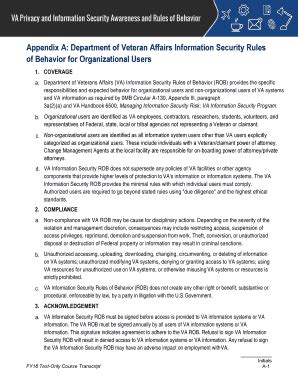 Fillable Online VA Privacy And Information Security Awareness And Rules