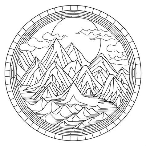 Landforms Coloring Page For Adults Free Printable In 2024 Marker Art Mandala Design