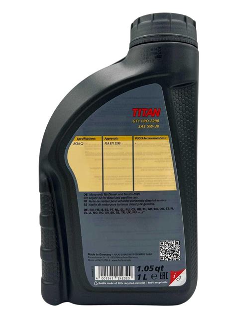 Fuchs Titan GT1 PRO 2290 5W 30 1 Liter Kaufland De