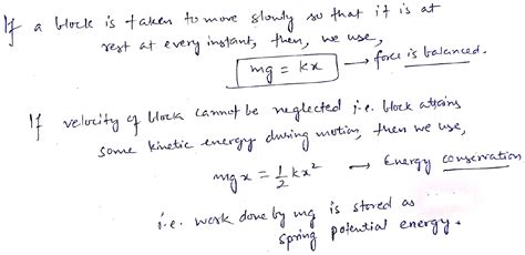 When To Put Mg Kx And Mgx 1 Kx2 In Spring Mass System Why In Some Places The Eq Is Mg Kxk Spring