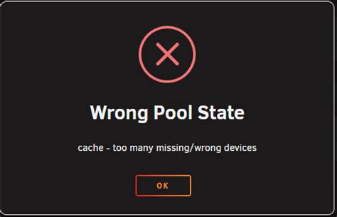 CANNOT START ARRAY - "WRONG POOL STATE ; CACHE - TOO MANY MISSING/WRONG ...