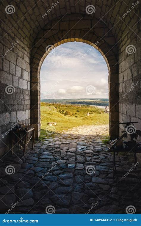 Stone Arch And Cobblestone Walkway Stock Photo Image Of Light Path