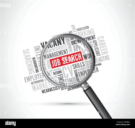 Job Search Background Text Magnifying Glass Stock Vector Image And Art