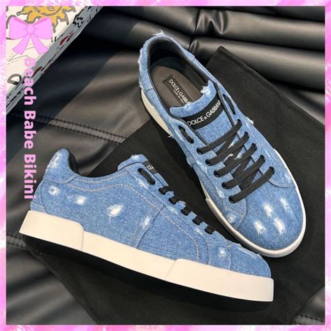 Dolce & Gabbana Distressed Denim Sneakers ©Beach Babe Bikini