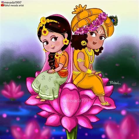 Animated Radha Krishna Image💜💜 Cartoons Krishna God Illustrations