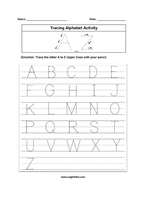 A To Z Trace Worksheet