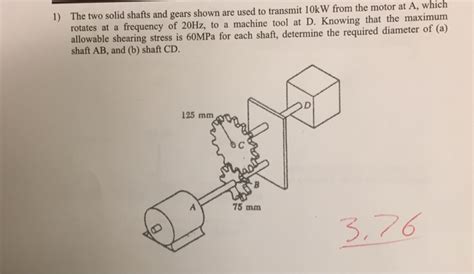 Solved The Two Solid Shafts And Gears Shown Are Used To Chegg