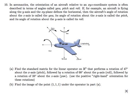 Solved In Aeronautics The Orientation Of An Aircraft Chegg