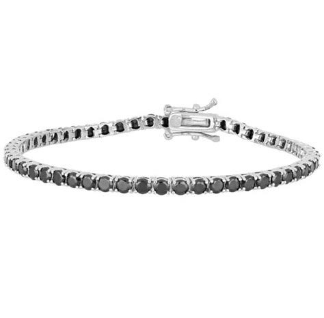 Bracciale Tennis Classico A Griffe In Argento Rodiato Con Zirconi