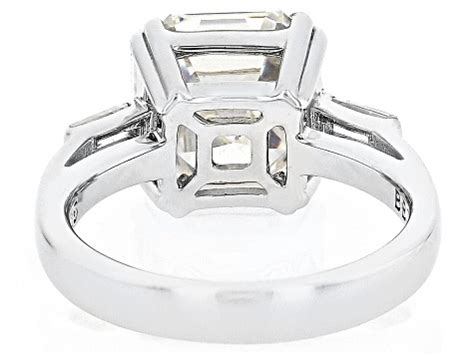 Strontium Titanate And White Zircon Rhodium Over Sterling Silver Ring