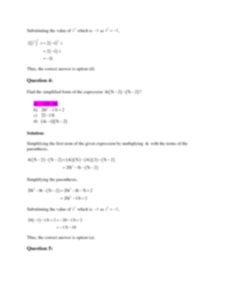 Solution Complex Numbers Quiz Studypool