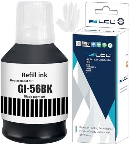 LCL Compatible Ink Bottle GI 56 GI 56BK 1PK Black Pigment 170ml