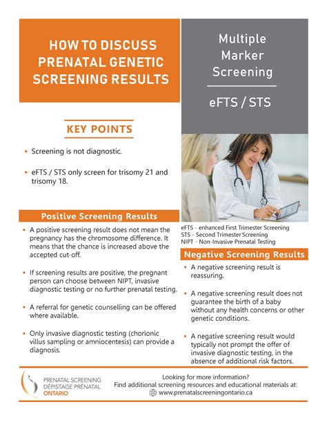 Enhanced First Trimester Screening Efts Guide Prenatal Screening Ontario