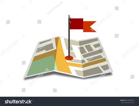 Vector Map Icon With Red Flag 449960302 Shutterstock
