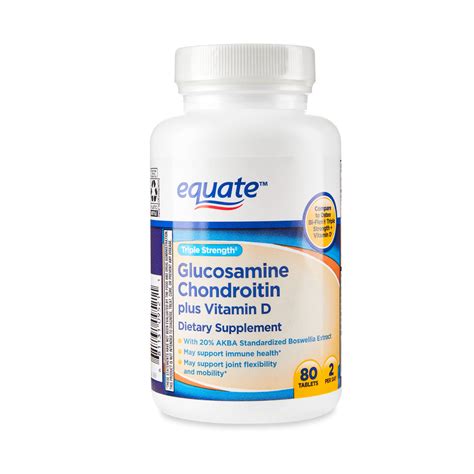 Equate Triple Strength Glucosamine Chondroitin Plus Vitamin D Tablets