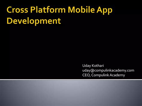 Cross platform mobile app development tools review | PPT
