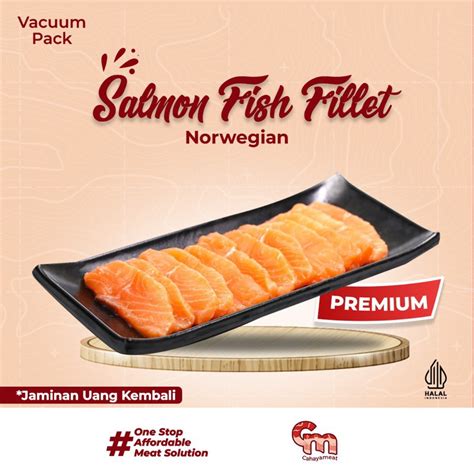 Jual Ikan Salmon Fillet Norwegian Salmon Premium 1kg Shopee Indonesia