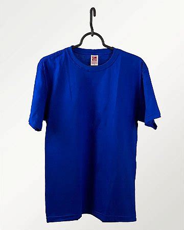 Camiseta Azul Royal 100 Algodão Fio 30 1 Penteado Fábrica de