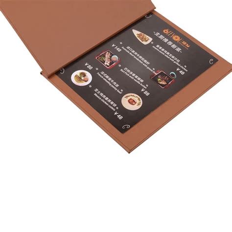 Buy Book Style Design Black Pu Leather Restaurant Menu Folder From